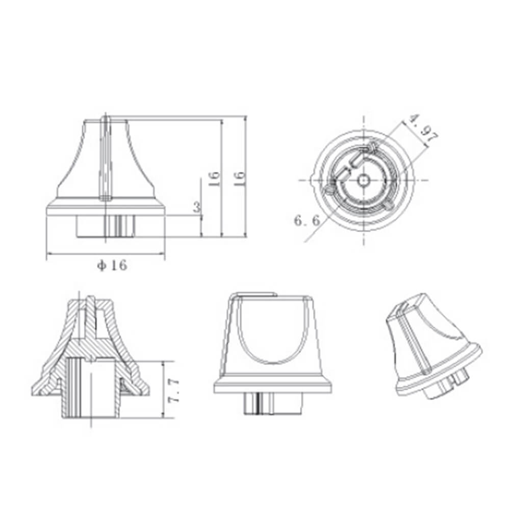 Plastic Two Color Knob X80